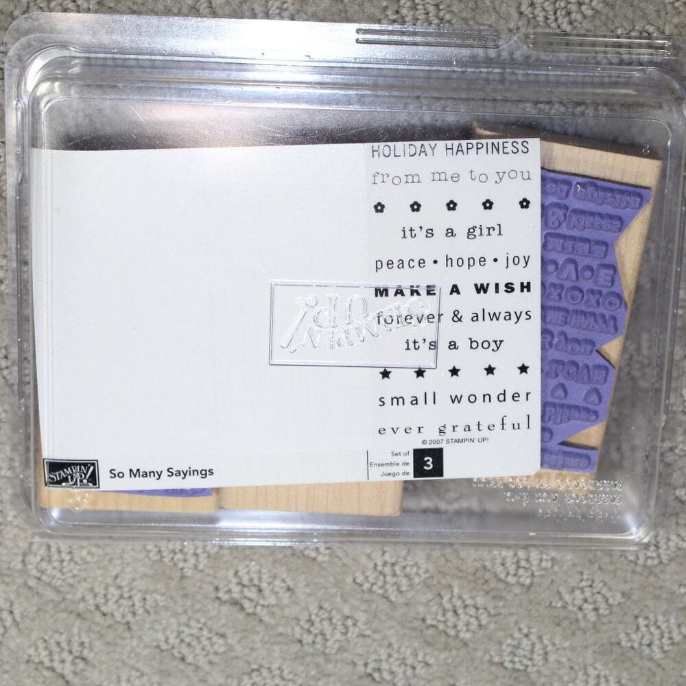 NWT Stampin' Up Set of 3 So Many Sayings Stamps - Mounted
